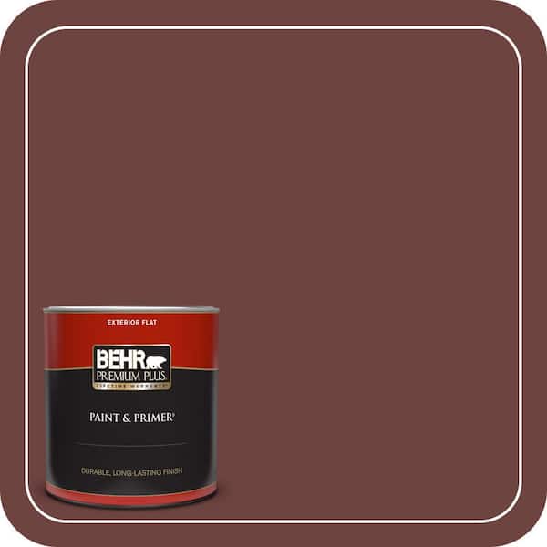 BEHR PREMIUM PLUS 1 qt. #ECC-31-3 Autumn Leaves Flat Exterior Paint & Primer
