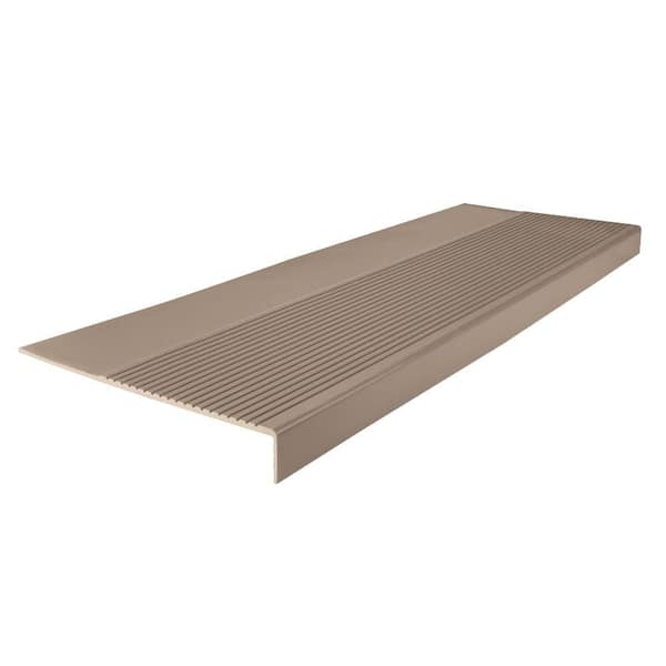 ROPPE Light Duty Ribbed Design Sandstone 12-1/4 in. x 48 in. Rubber Square Nose Stair Tread