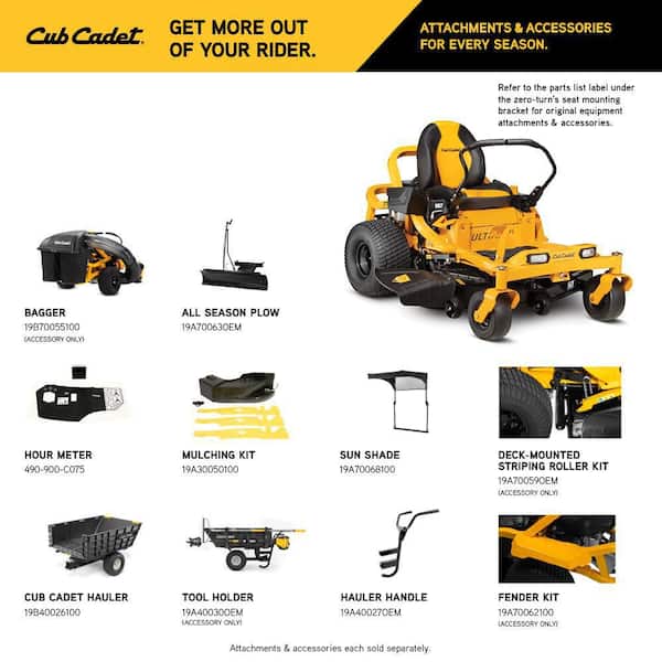 Cub Cadet - Ultima ZT1 50 in. Fabricated Deck 23HP V-Twin Kawasaki FR Series Engine Dual Hydro Drive Gas Zero Turn Riding Lawn Mower