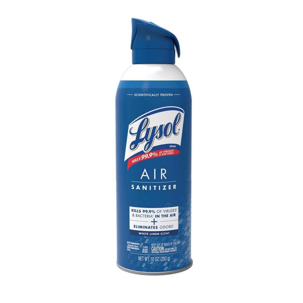 Lysol Air Sanitizer 10 oz. White Linen Odor Eliminator Air Disinfectant  Aerosol 19200-99351 - The Home Depot