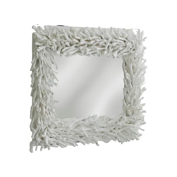 HomeRoots 22 in. W x 28.3 in. H Composite White Vanity Mirror