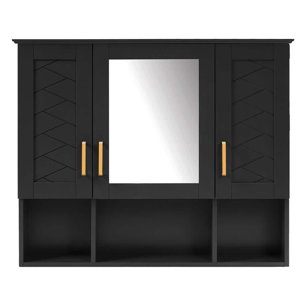 35 in. W x 28.70 in. H x 7.3 in. D Black Over The Toilet Storage with Adjustable Shelves price history on PriceWatchPro