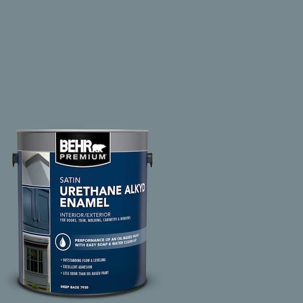 1 gal. #N470-5 Norwegian Blue Urethane Alkyd Satin Enamel Interior/Exterior Paint