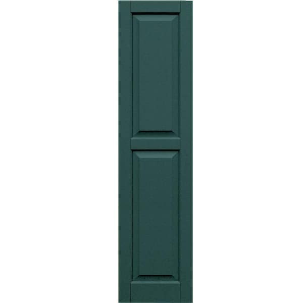 Winworks Wood Composite 15 in. x 61 in. Raised Panel Shutters Pair #633 Forest Green