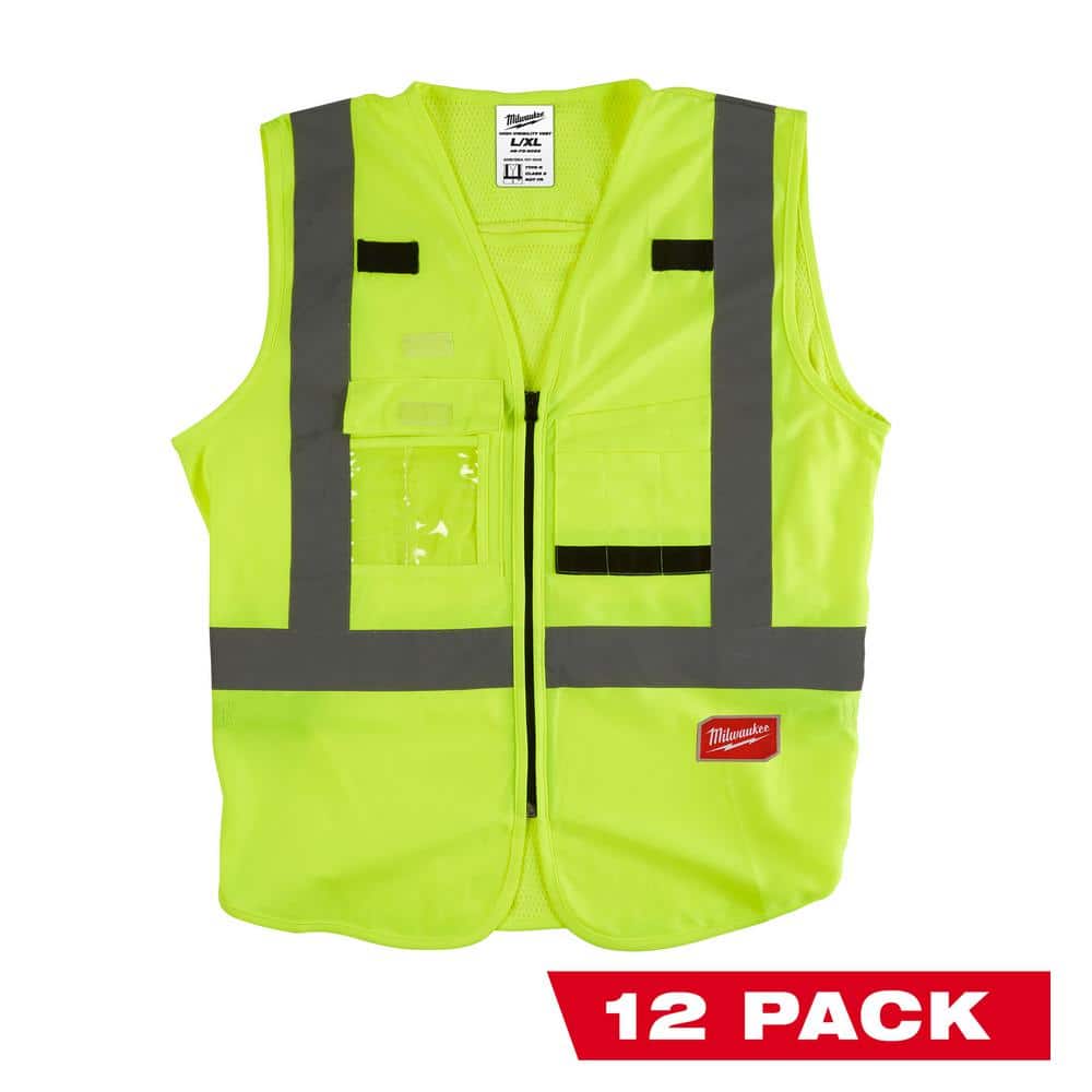 4X-Large/5X-Large Yellow Class 2-High Visibility Safety Vest with 10-Pockets (12-Pack) price history on PriceWatchPro