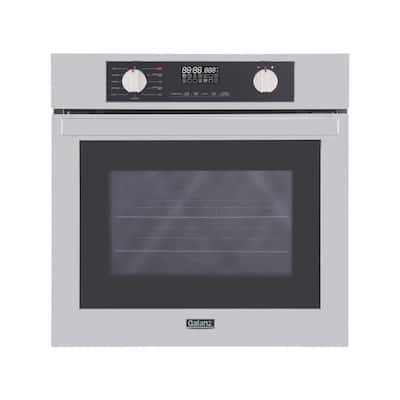 24 in. Steam Cleaning True European Convection Compact Electric Wall Oven in Stainless Steel with Air Fry Total Fry 360°