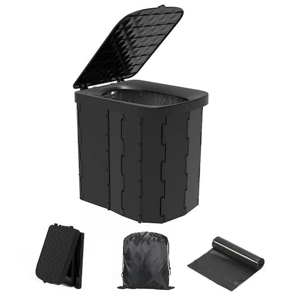 Non-electric XL Waterless Composting Toilet System Extra Large Folding Portable Potty with Lid 12 Bags