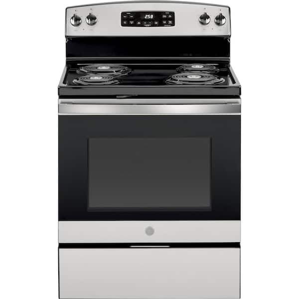 GE 30 in. 5.3 cu. ft. Electric Range with Self-Cleaning Oven in Stainless Steel