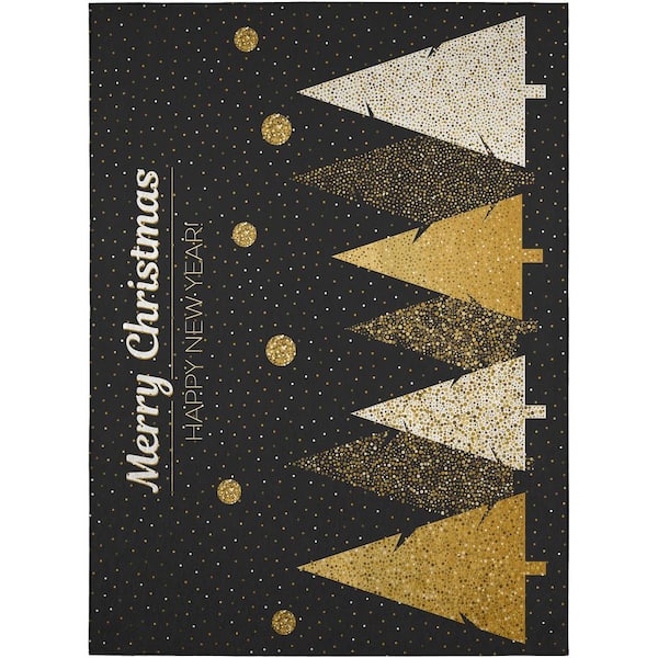 Addison Rugs Cozy Winter 30 in. x 46 in. Black Indoor/Outdoor Washable Area Rug