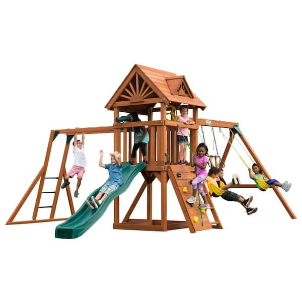 Swing-N-Slide Playsets DIY Sky Complete Wooden Outdoor Playset with Monkey Bars, Backyard Swing Set Accessories 4118 - The Home Depot