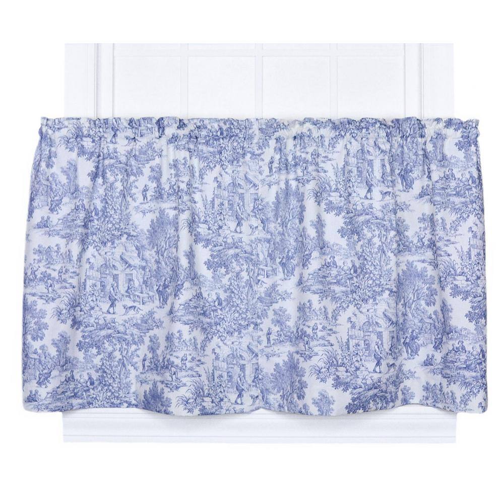 Victoria Park Blue Cotton Room-Darkening Rod Pocket Curtains