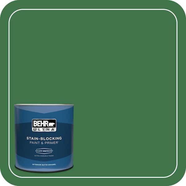 BEHR ULTRA 1 qt. #P410-7 Grasslands Extra Durable Satin Enamel Interior Paint & Primer