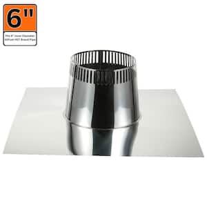 6 in. x 10 in. Flat Roof Flashing for Double Wall Chimney Pipe