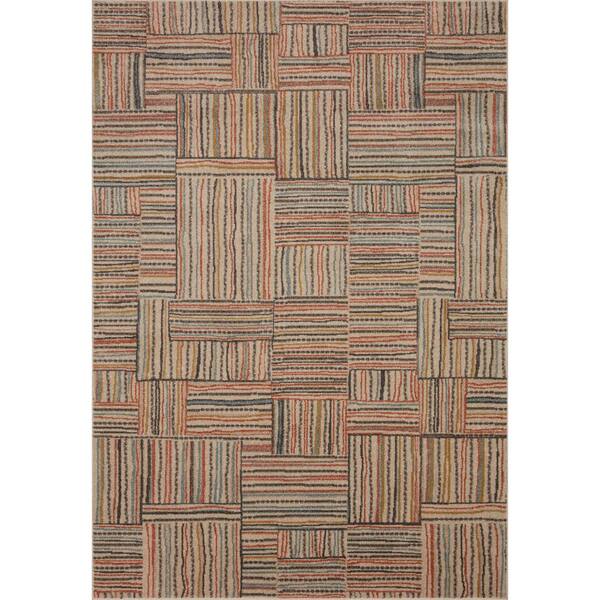 Loloi Chalos Cream/Multi 2 ft. 3 in. x 10 ft. Runner Striped 100% Polypropylene Pile Area Rug Runner Rug