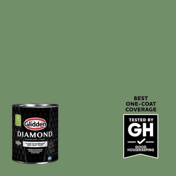 Glidden Diamond 1 qt. PPG1130-6 Moss Ring Satin Interior Paint with Primer