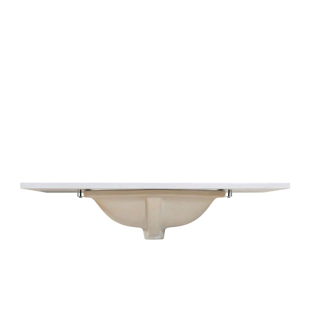 Aosta White Composite Stone 37" Vanity Top with Sink