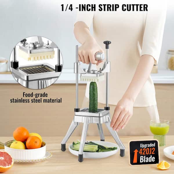 Commercial Vegetable Fruit Chopper, 1/4 in. Blade Heavy-Duty Food Dicer, French Fry Cutter & Onion Slicer