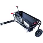 40 in. Tow-Behind Combination Aerator Spreader with 3-D Steel Tines and Pneumatic Tires