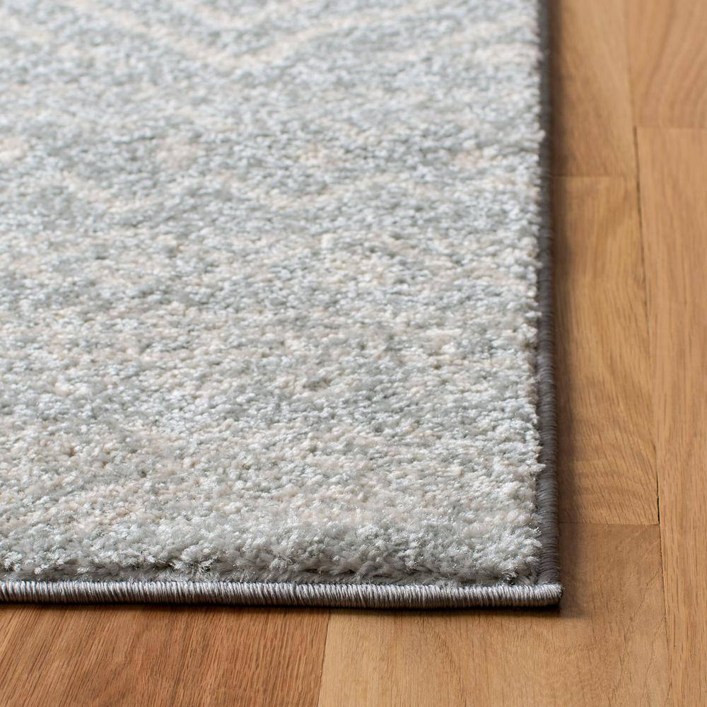 Ivory and Light Grey Geometric Square Area Rug