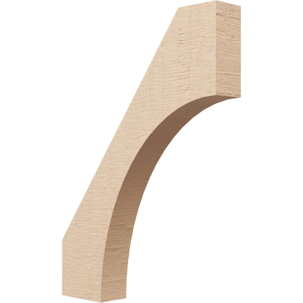 Ekena Millwork 3 in. x 24 in. x 18 in. Westlake Rough Cedar Woodgrain Timberthane Polyurethane Knee Brace, Primed