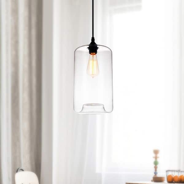 Glass 1 Light Down Mini Pendant With Clear Finish