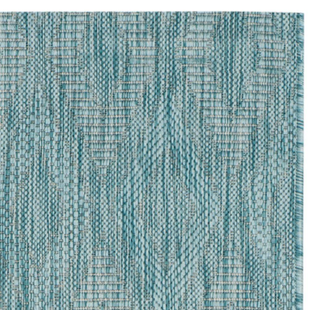 Aqua Blue Synthetic Non-Slip Indoor/Outdoor Runner Rug 2'3" x 6'7"