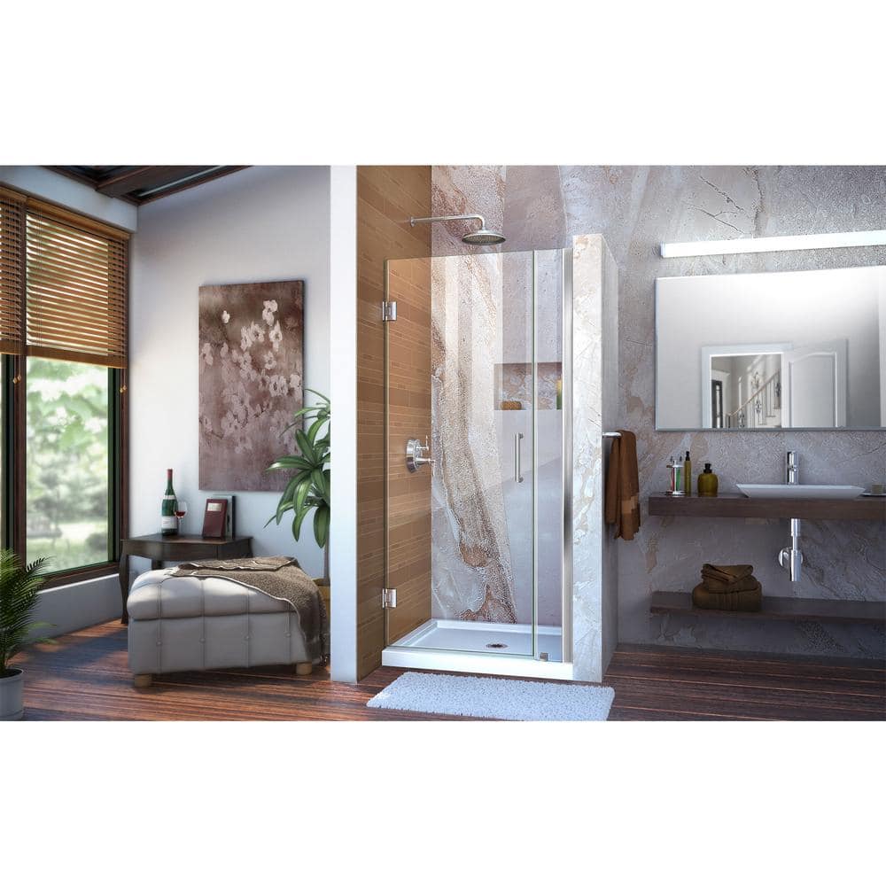 Unidoor 29" W x 72" H Frameless Shower Door with ClearMax Glass Treatment