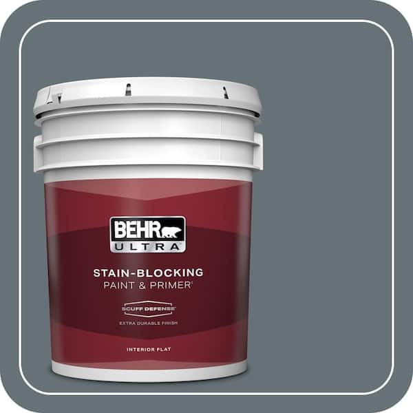 BEHR ULTRA 5 gal. #ECC-22-3 Rain Shadow Extra Durable Flat Interior Paint & Primer