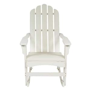 Marina II Porch Rocker Eggshell White Rocking Wood Adirondack Chair