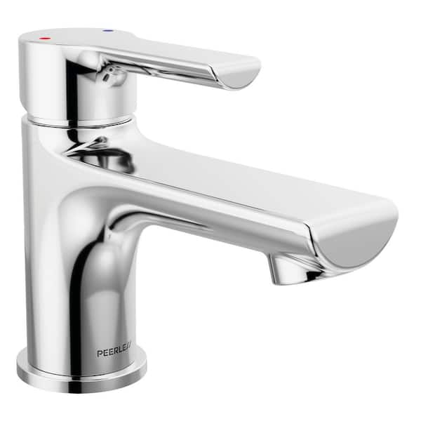 Peerless Flute Single-Handle Single-Hole Bathroom Faucet with Deckplate Included in Chrome