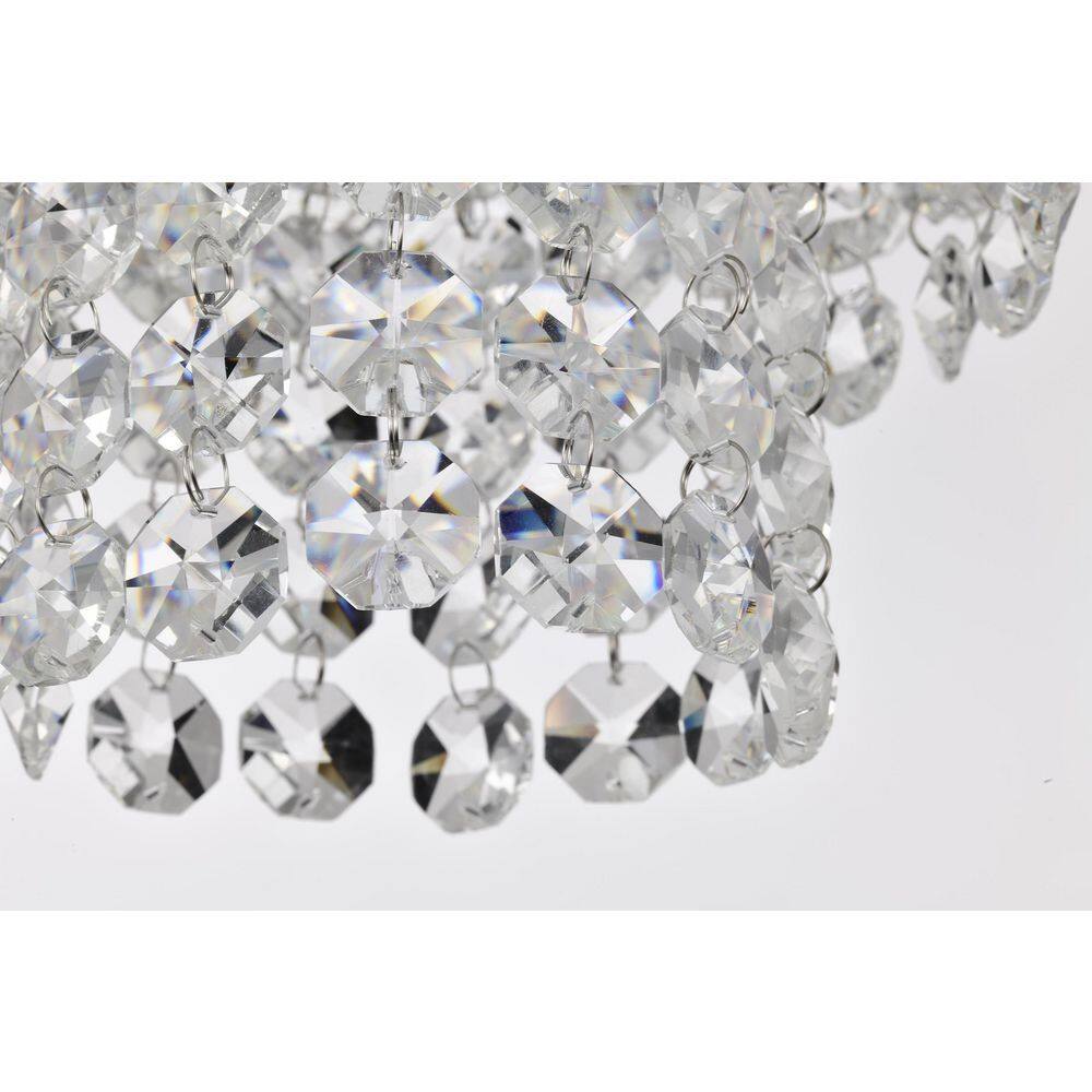 Antique Black Mini Chandelier with Tiered Crystal Cascades