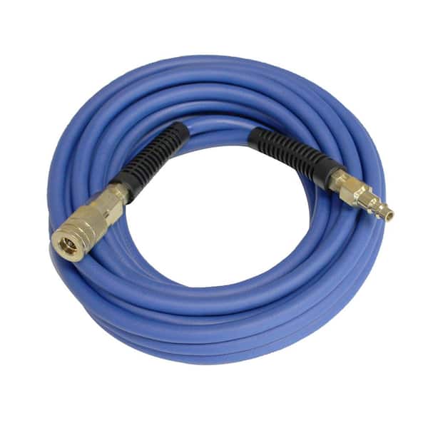 Hybrid Lead-in Air Hose 1/4 In. x 10 ft, Lightweight, Flexible, Durable Air  Compressor Hose with Aluminum Universal Quick Coupler and Industrial Plug