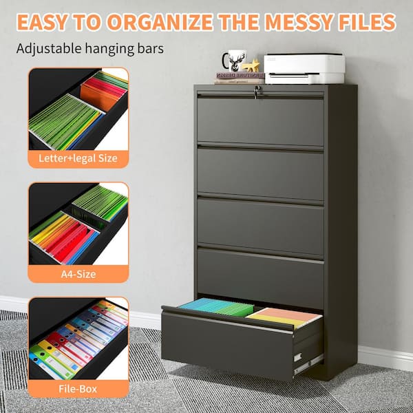 Flynama Black 3-Drawer 15.75-in File Cabinet