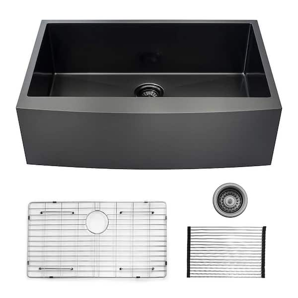 RAINLEX 30 in. Farmhouse Apron-Front Kitchen Sink, Single Bowl 16 Guage ...