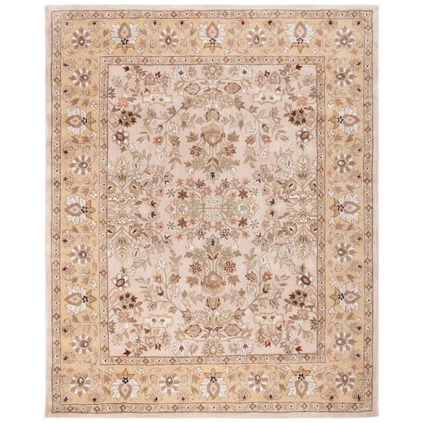 Total Performance 9 ft. x 12 ft. Ivory/Gold Border Oriental Area Rug