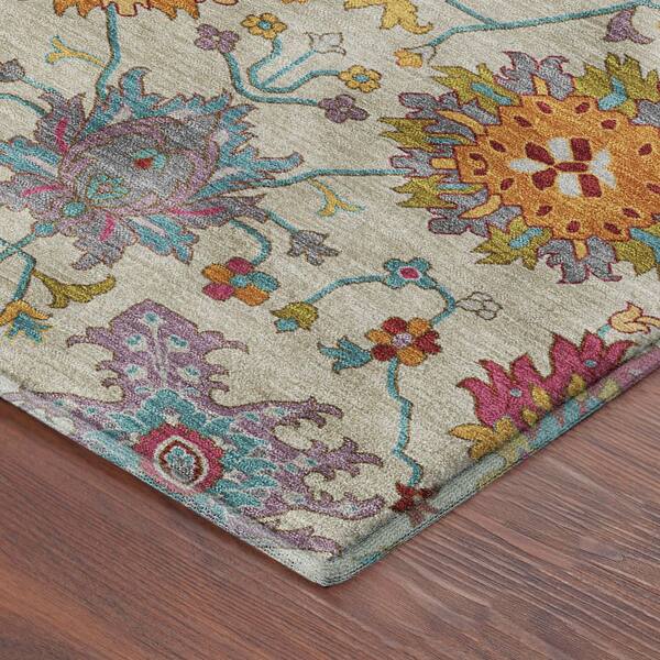 Mayfield Premium Machine Washable Abstract AMF2288 Linen 5 ft. x 7 ft. 6 in. Area Rug
