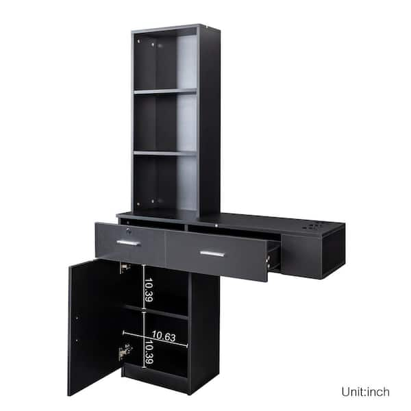 Wall Mounted Black Metal Hair Tools Organizer, Salon Styling