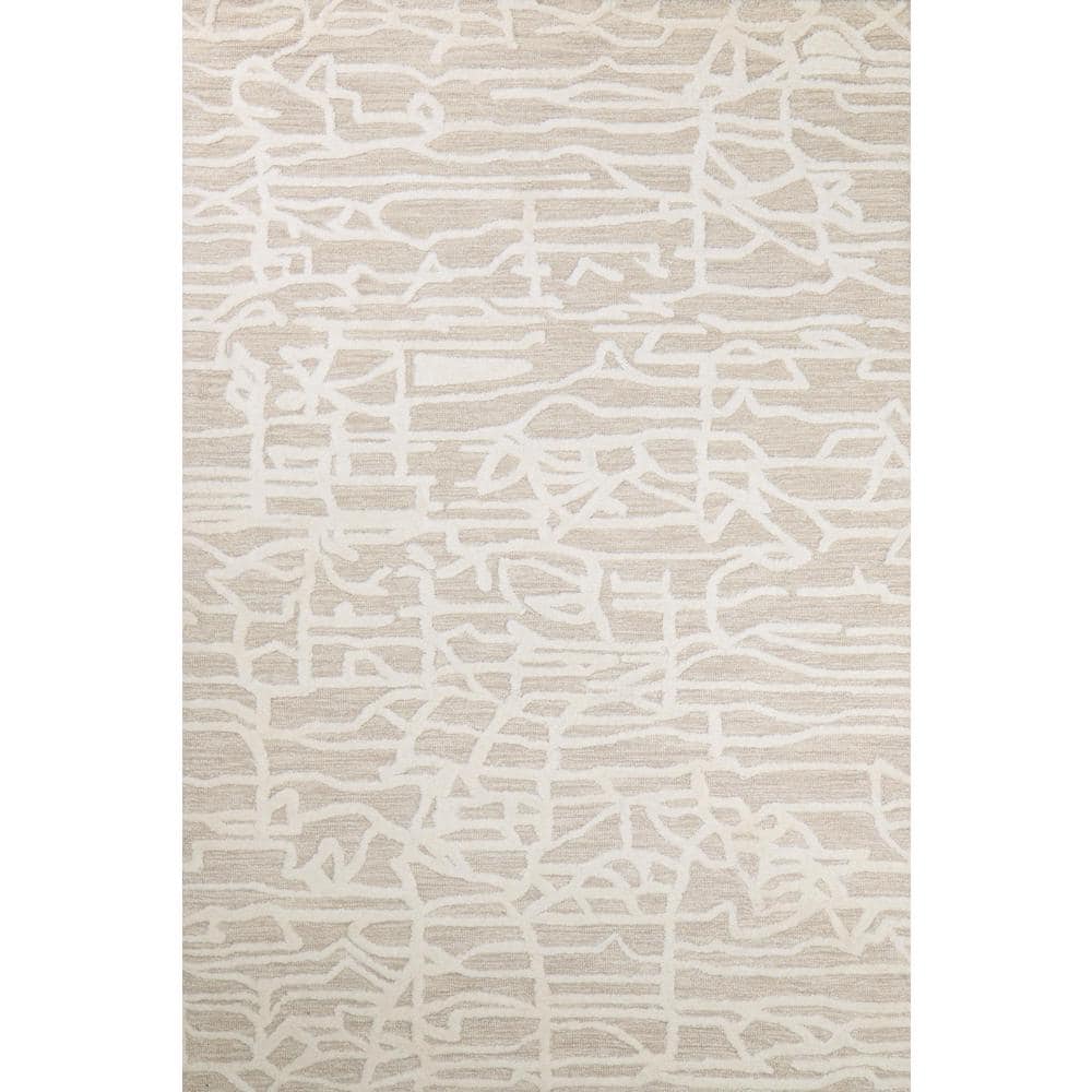 Nilito Beige 3 ft. x 8 ft. Geometric Transitional Area Rug Runner