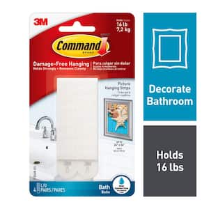 Command™ Bath Large Towel Hook BATH17, Frosted, 1 Hook, 1 Large