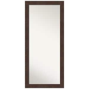 Oversized Walnut Brown/Tan Wood Hooks Mission Rustic Mirror (65.25 in. H X 29.25 in. W)