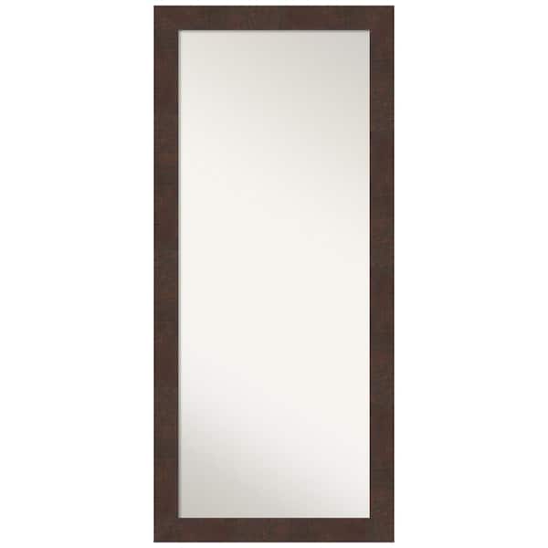 Amanti Art Oversized Walnut Brown/Tan Wood Hooks Mission Rustic Mirror (65.25 in. H X 29.25 in. W)