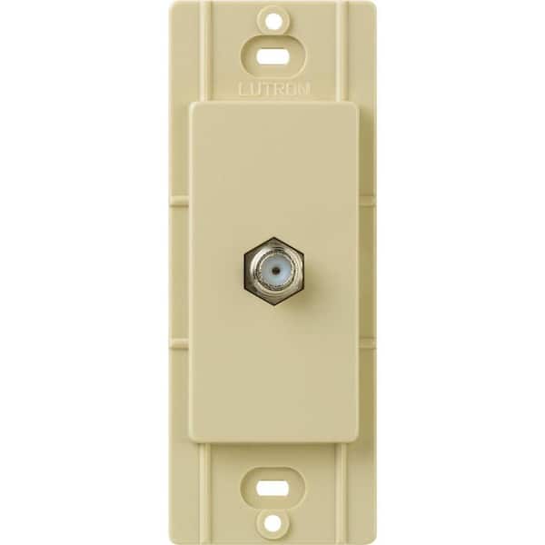 Lutron Claro Coaxial Cable Jack, Ivory (CA-CJ-IV)