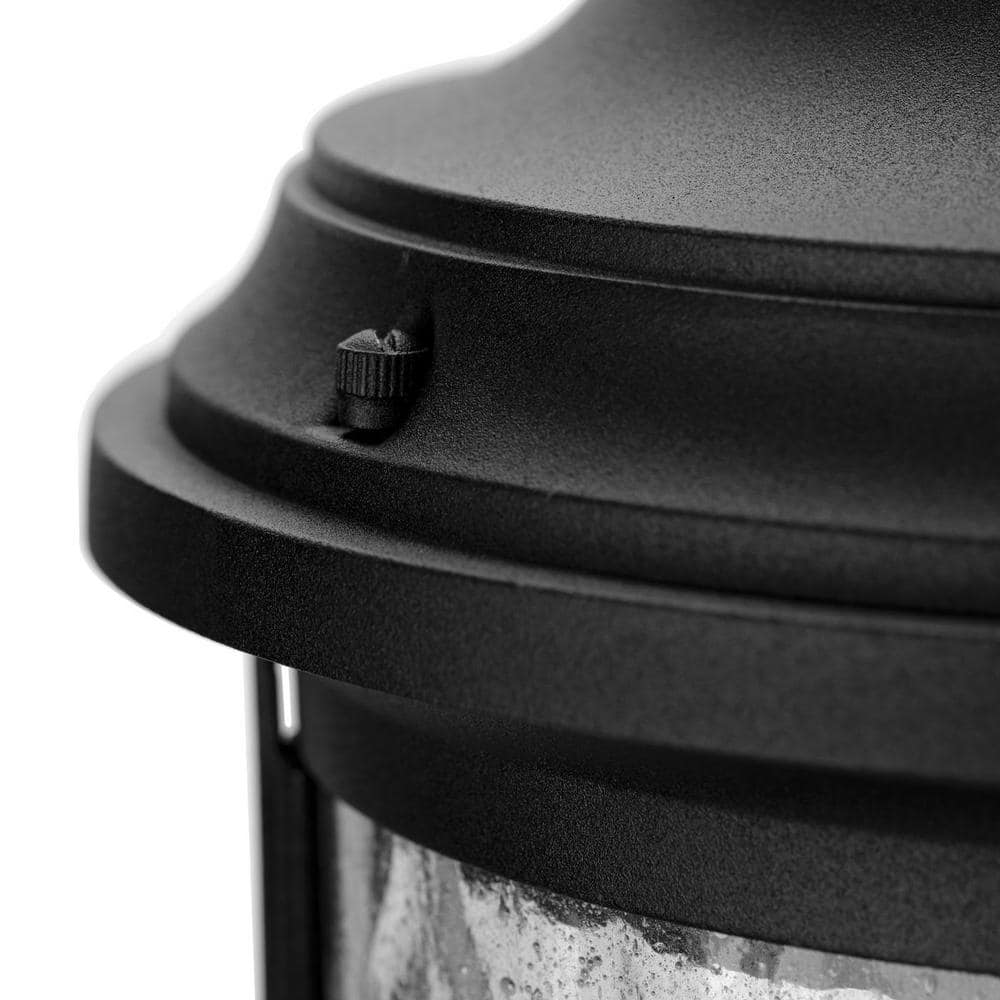 Progress Lighting, Ashmore, 3-Light Post Lantern, Textured Black, Water Seeded Glass, Shade Included