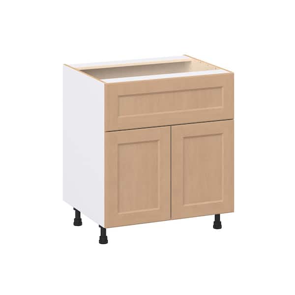 Lakewood 30 in. W x 24.5 in. D x 34.5 in. H Assembled Shaker Base Kitchen Cabinet in Sugar Cookie with 10 in. Drawer