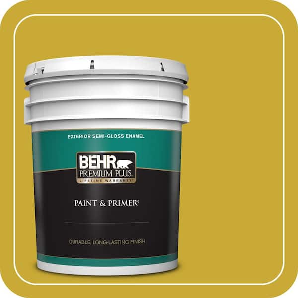 BEHR PREMIUM PLUS 5 gal. #P320-7 Sweet and Sour Semi-Gloss Enamel Exterior Paint & Primer