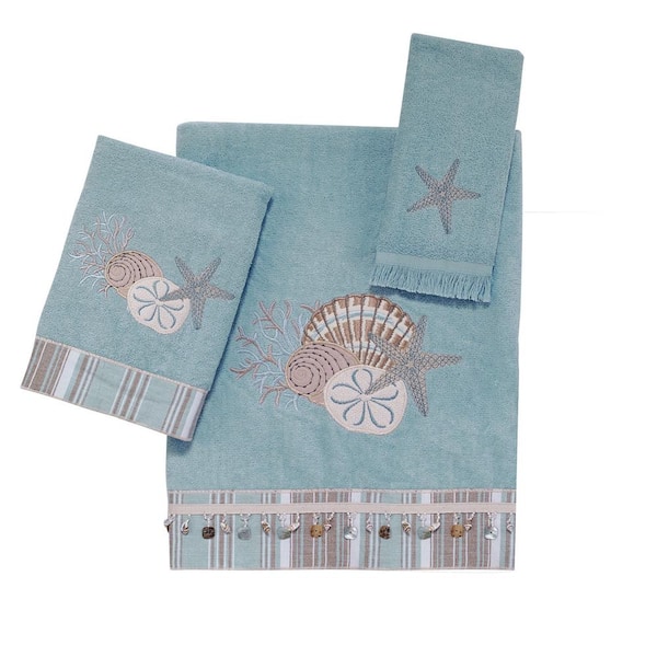 Deep Sea Beach Inspired Embellished Dish Towels - Set of 3