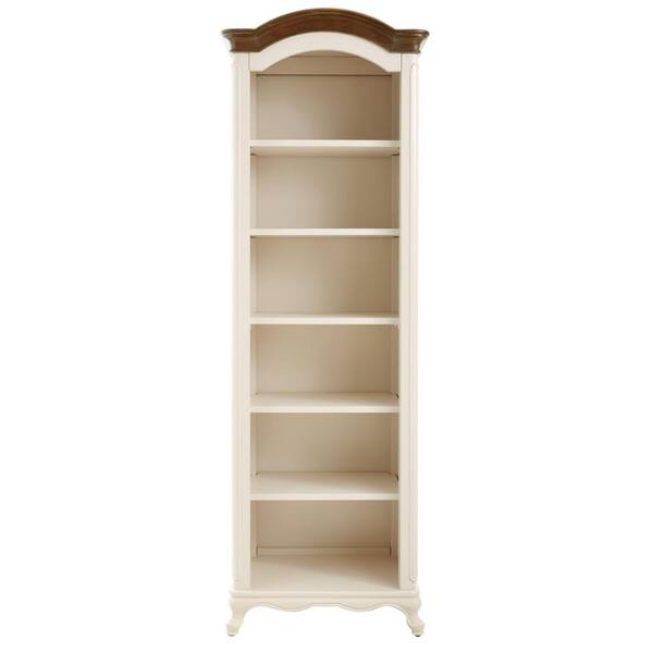 Home Decorators Collection Provence Ivory Open Bookcase with Ash Brown Top 72 in.
