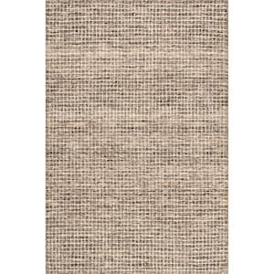 Melrose Checked Wool Brown 12 ft. x 15 ft. Indoor/Outdoor Patio Rug