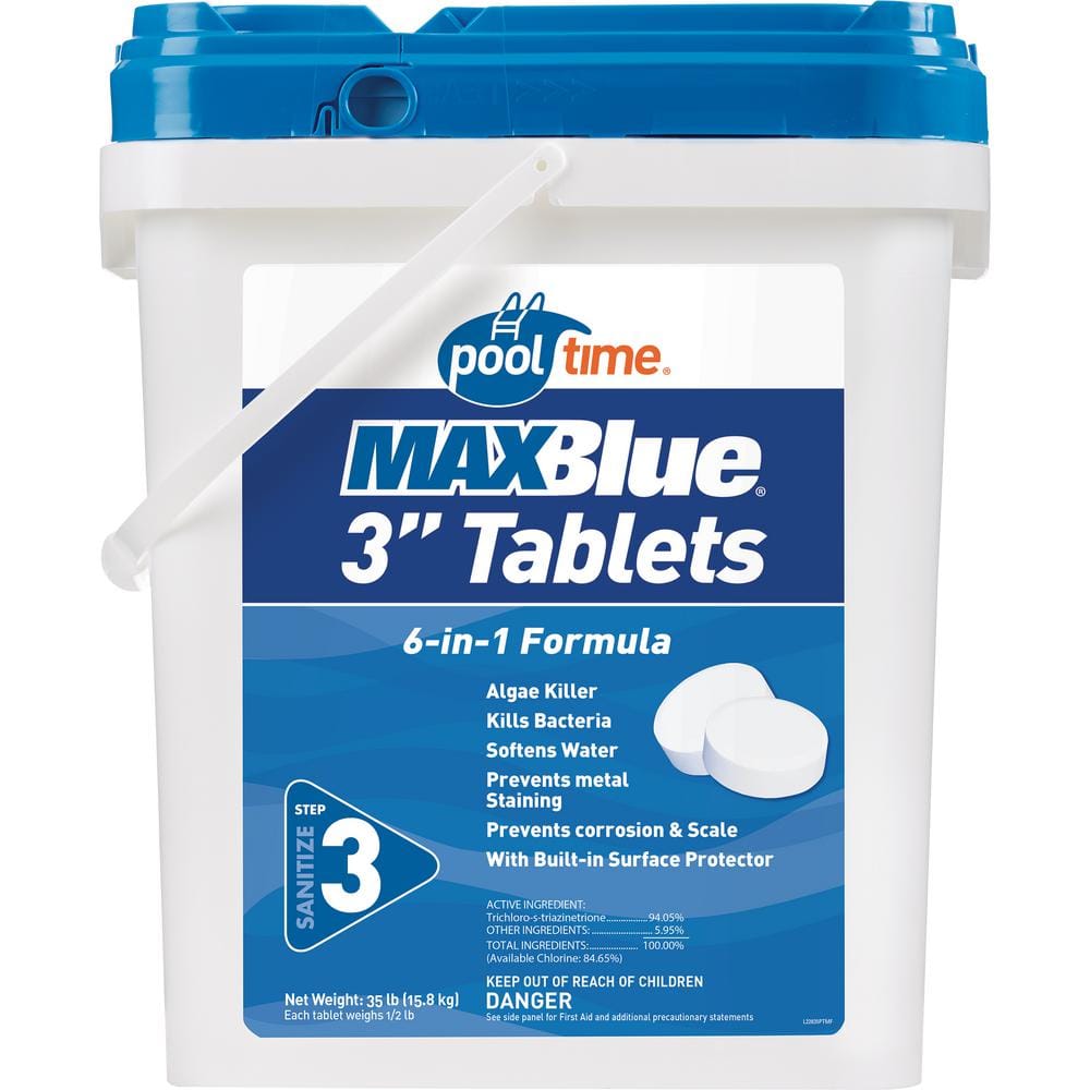 Pool Time MAXBlue 35 lbs. 3 in. Pool Chlorinating Tablets 22835PTM