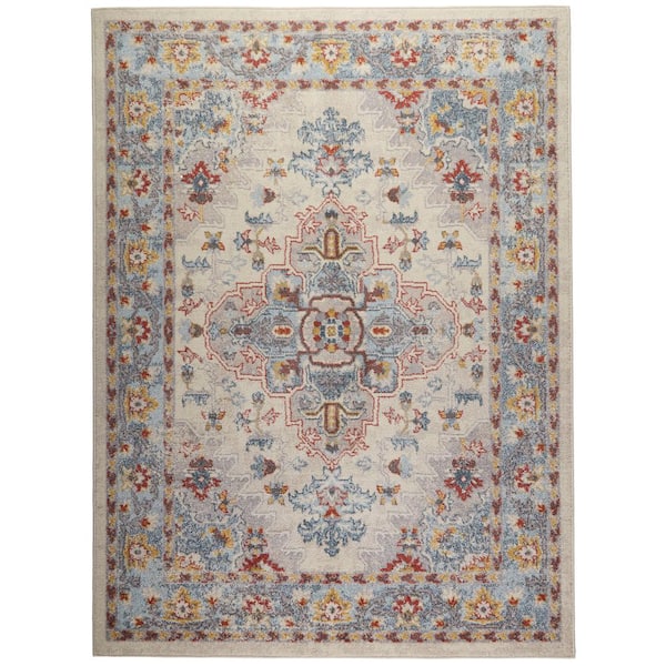 Home Dynamix Venice Loreta Ivory 6 ft. 6 in. x 9 ft. 6 in. Indoor Area Rug